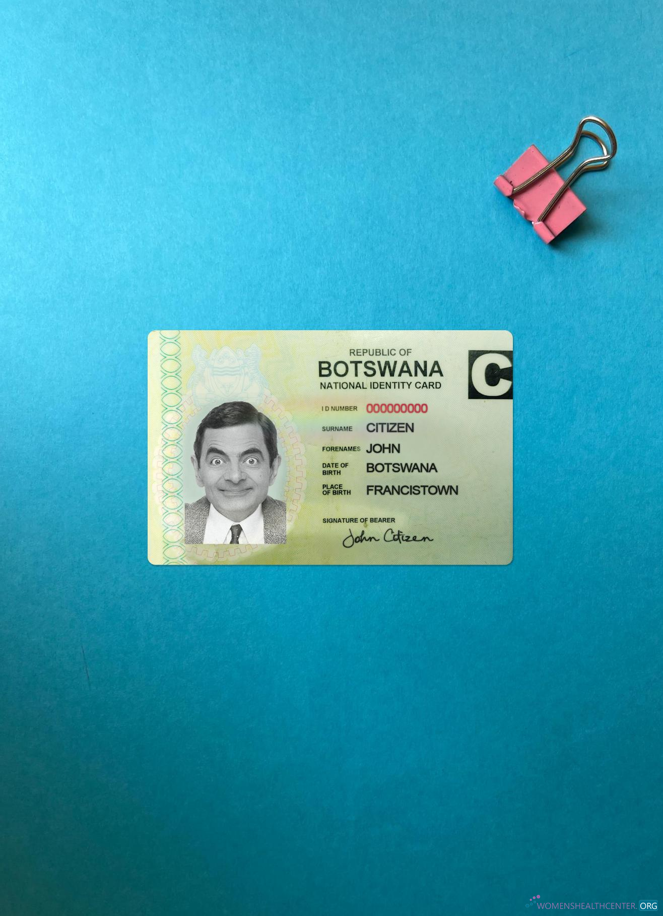 Download Botswana identity card photolook front Photoshop template